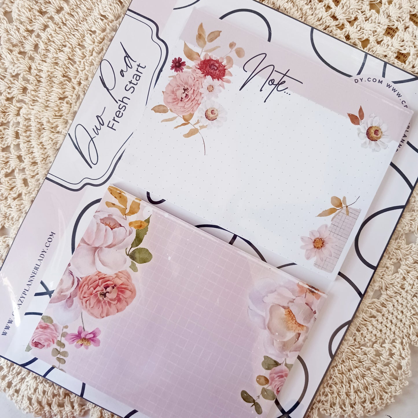 Fresh Start - Duo Notepad Set | Aesthetic Notepads for Journaling & Daily Planning | Chic Stationery