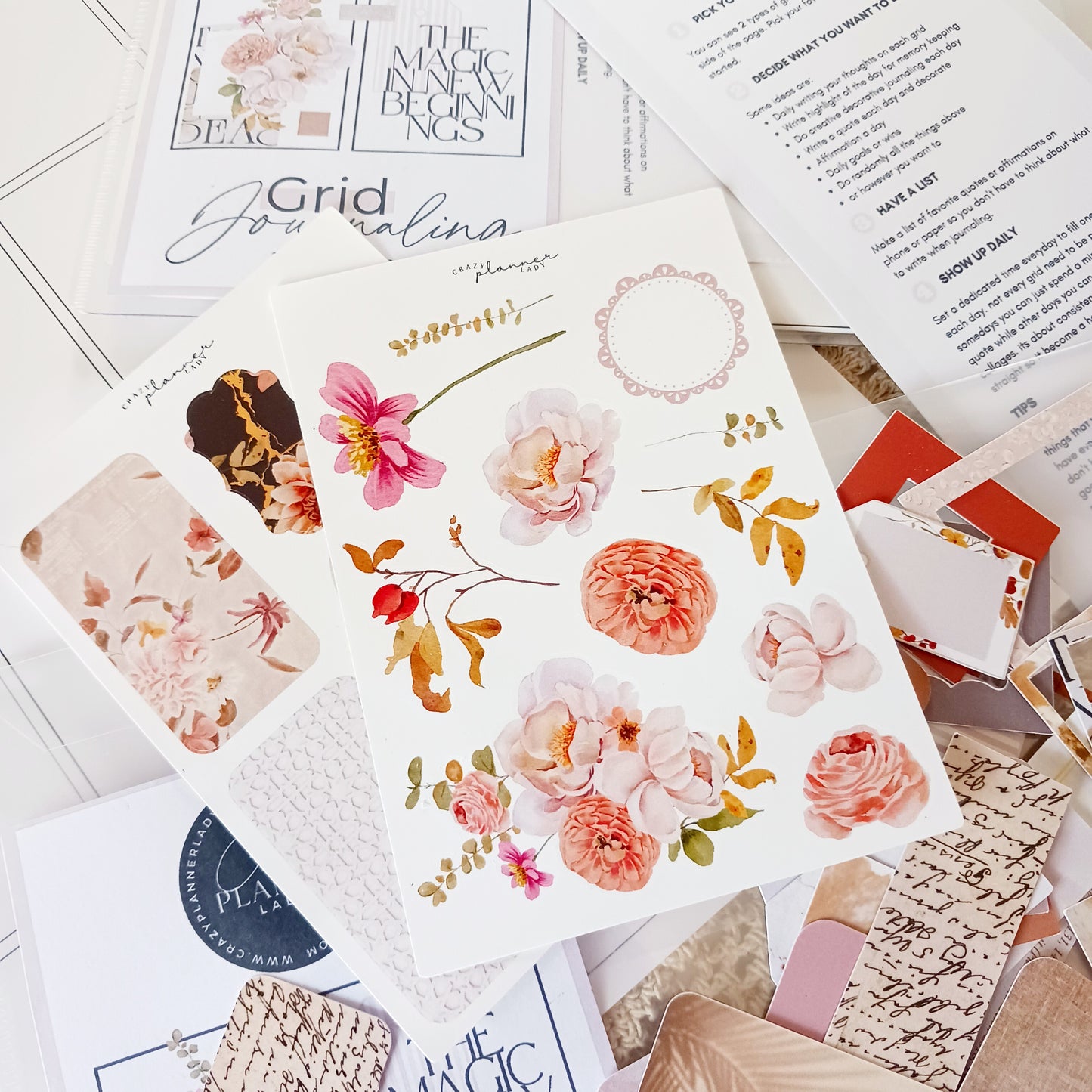 Fresh Start - Grid Journaling Kit | 30-Day Journal Challenge | Self-Reflection Planner Supplies