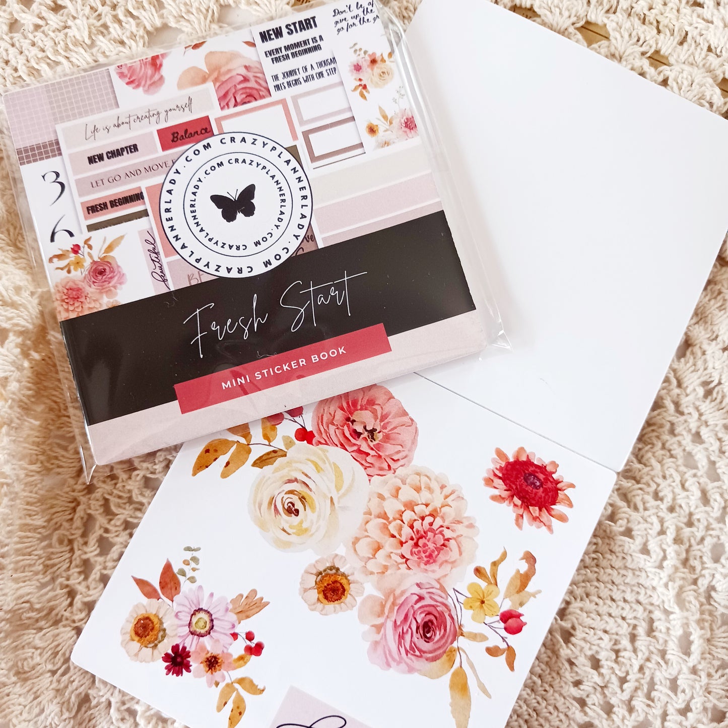 Fresh Start - Mini Sticker Book | 16-Page Sticker Collection for Planners & Scrapbooks | Journaling Stickers