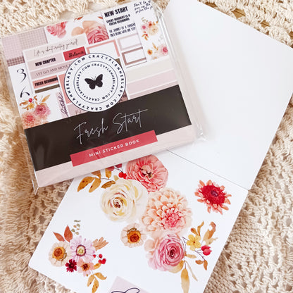Fresh Start - Mini Sticker Book | 16-Page Sticker Collection for Planners & Scrapbooks | Journaling Stickers