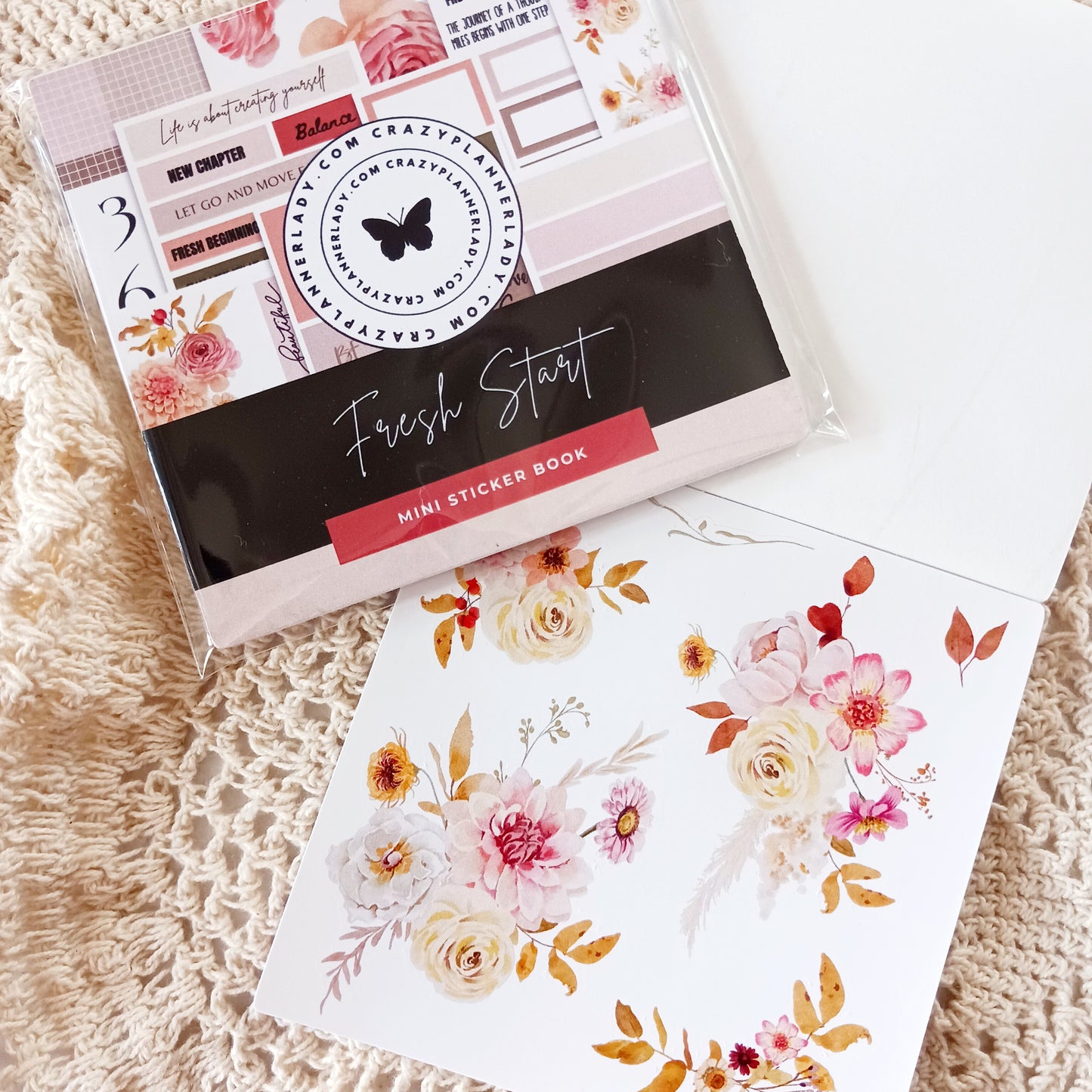 Fresh Start - Mini Sticker Book | 16-Page Sticker Collection for Planners & Scrapbooks | Journaling Stickers