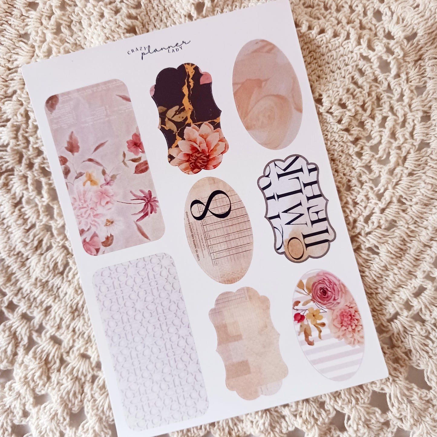 Floral vintage stickers for journaling, decorative sticker sheets, scrapbooking stickers pack, aesthetic planner stickers, vintage-inspired bullet journal stickers