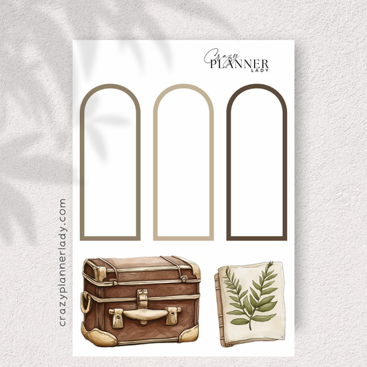 Vintage  Stickers – Neutral Paper Notes for Layering & Junk Journals