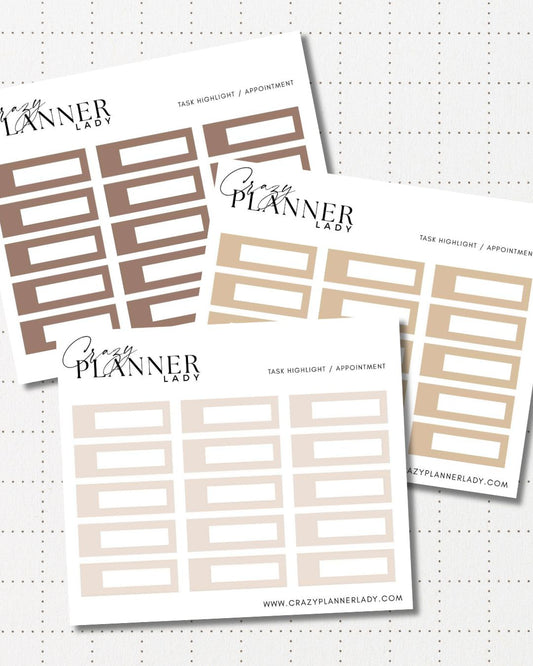 Minimal Planner Stickers – mini boxes | Neutral Functional Stickers | 3x3.5” Matte Sheet