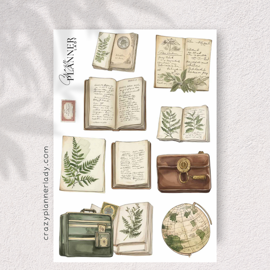 Vintage Traveler’s Journal Stickers – Ephemera for Scrapbooks, Planners & Notebooks