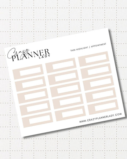 Minimal Planner Stickers – mini boxes | Neutral Functional Stickers | 3x3.5” Matte Sheet