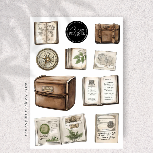Rustic Routes Vintage Travel Stickers – Maps, Signposts & Journal Elements