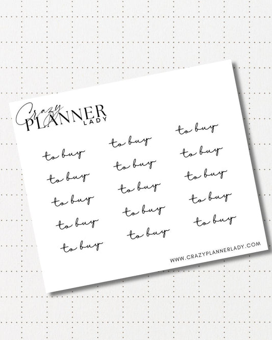 Minimal Planner Stickers – To buy | Neutral Functional Stickers | 3x3.5” Matte Sheet