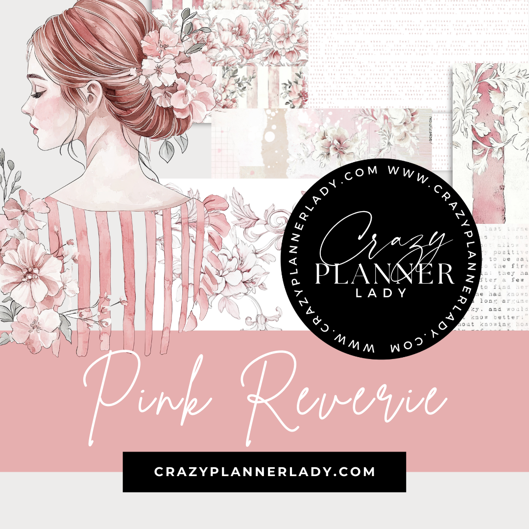Pink Reverie Junk Journal Kit – Aesthetic Scrapbooking & Creative Journaling Set with Vintage Ephemera, Stickers & Papers