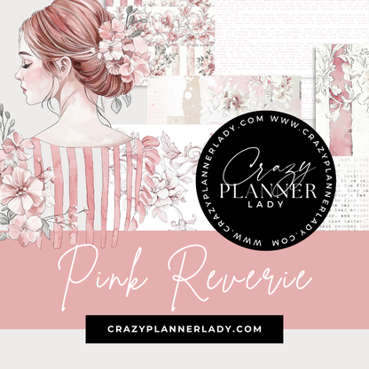 Pink Reverie Junk Journal Kit – Aesthetic Scrapbooking & Creative Journaling Set with Vintage Ephemera, Stickers & Papers