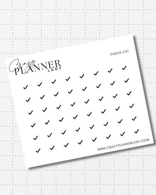 Minimal Planner Stickers – Check icon | Neutral Functional Stickers | 3x3.5” Matte Sheet