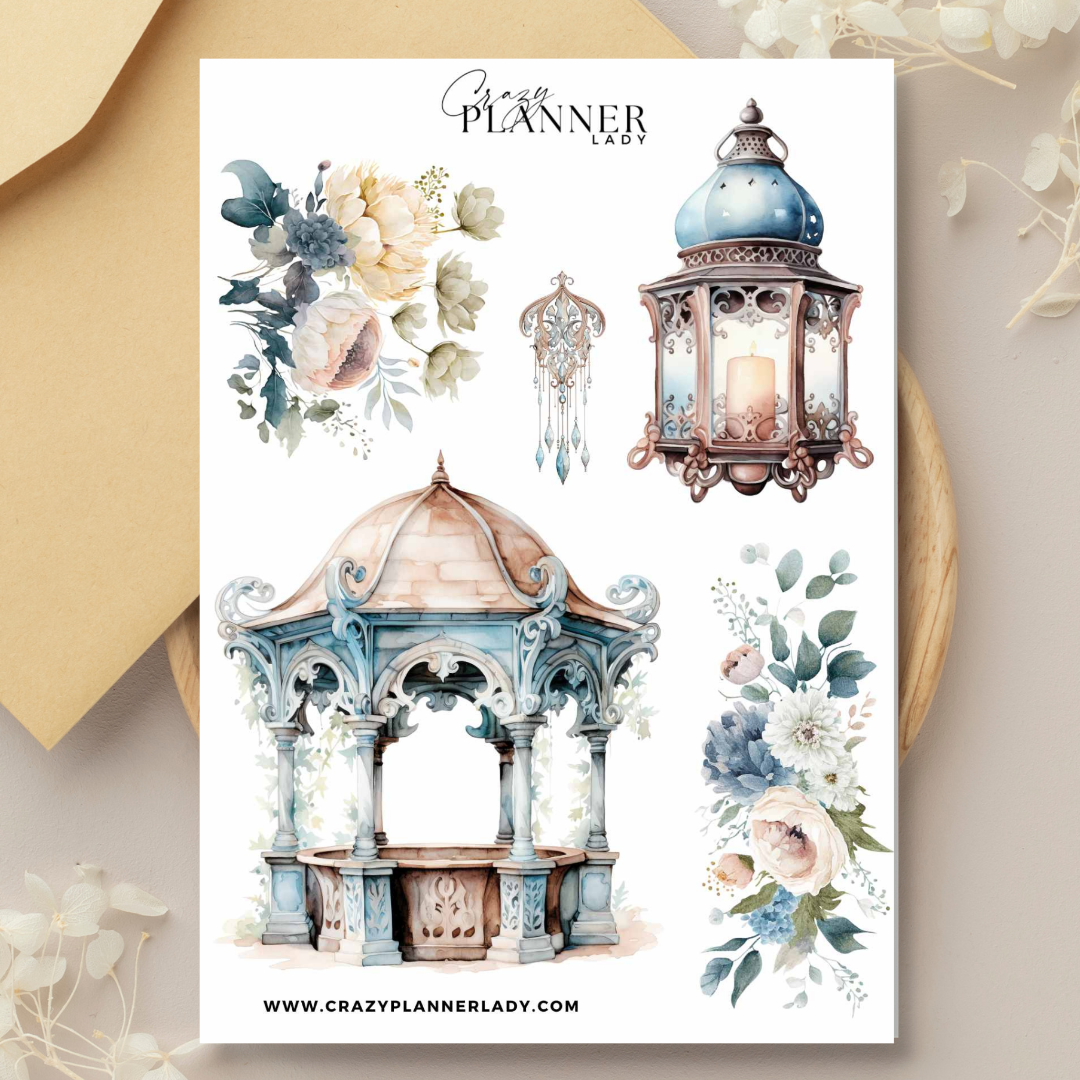 Cottage Sticker Sheet – Cozy Journal Stickers for Scrapbooking & Planners – Soft Neutral Tones