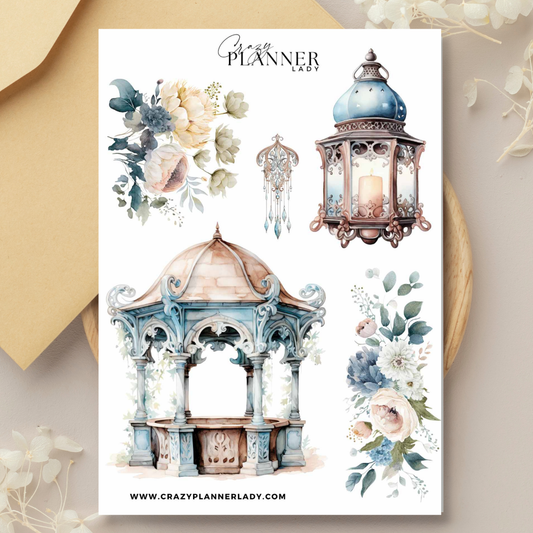 Cottage Sticker Sheet – Cozy Journal Stickers for Scrapbooking & Planners – Soft Neutral Tones