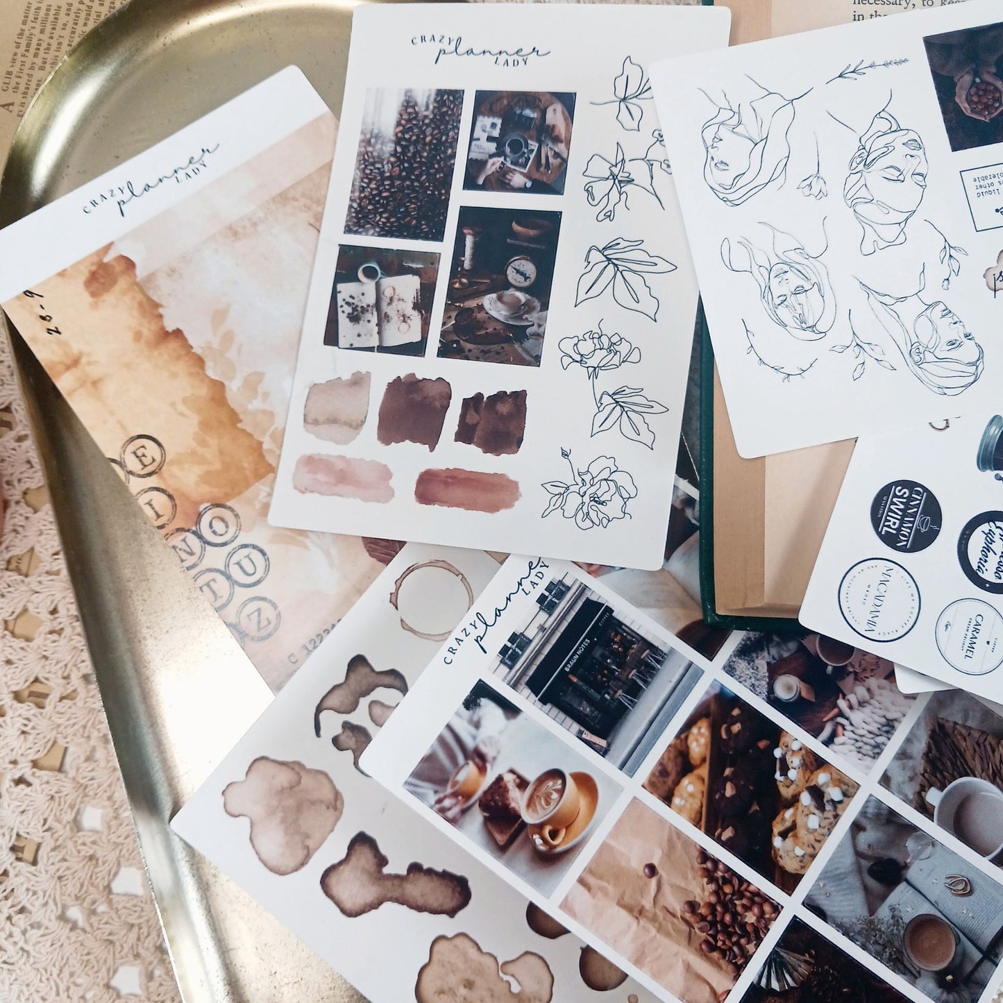 Stickers Set - Vintage Coffee ( Set of 10 sheets )