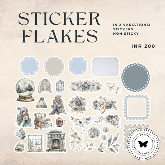 Sticker Flakes and Die Cuts - Frosted Whispers