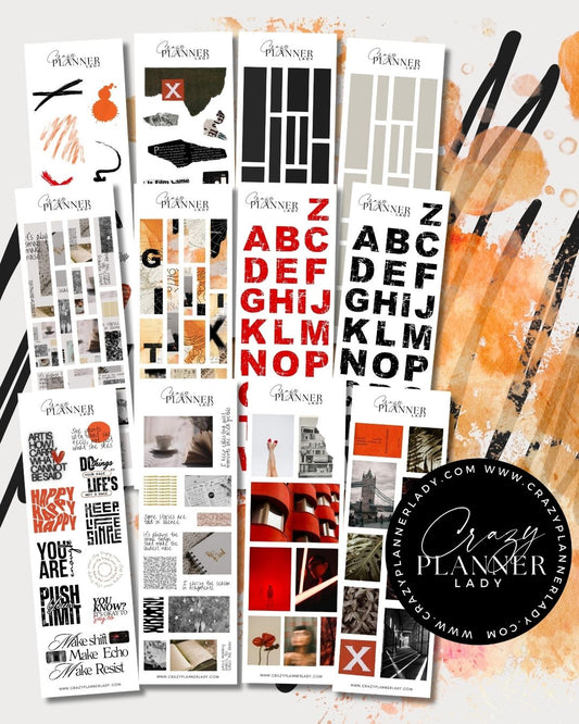 Autumn sticker bundle of 12 sheets for journaling, scrapbooking, and planners.
