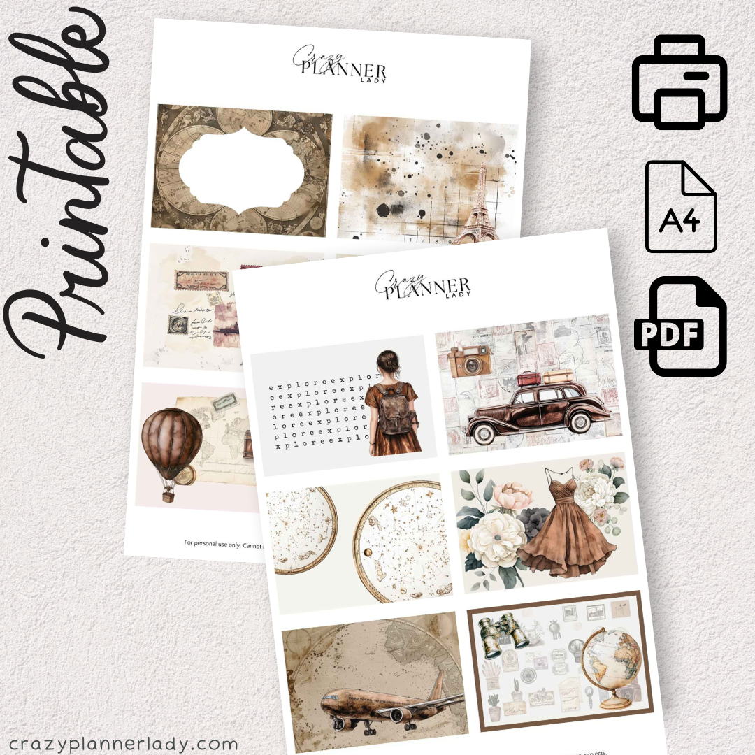 Printable Journal Cards | 12 Cards on 2 A4 Sheets
