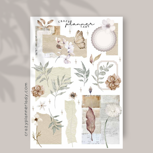 Floral Meadow Collages | A6 Sticker Sheet