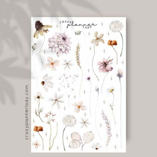 Floral Meadow Wildflowers | A6 Sticker Sheet