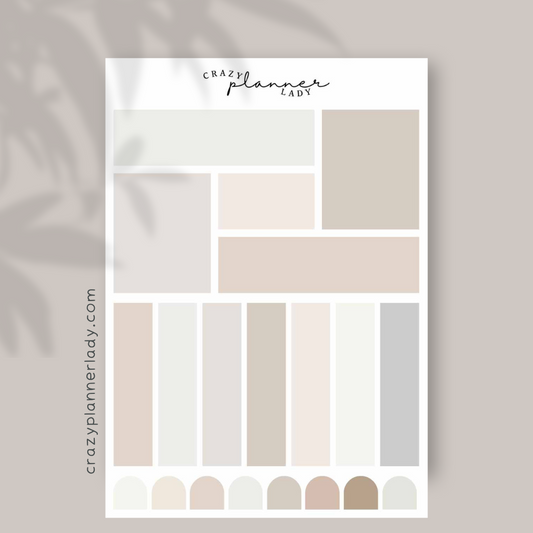 Floral Meadow Neutral Boxes | A6 Sticker Sheet
