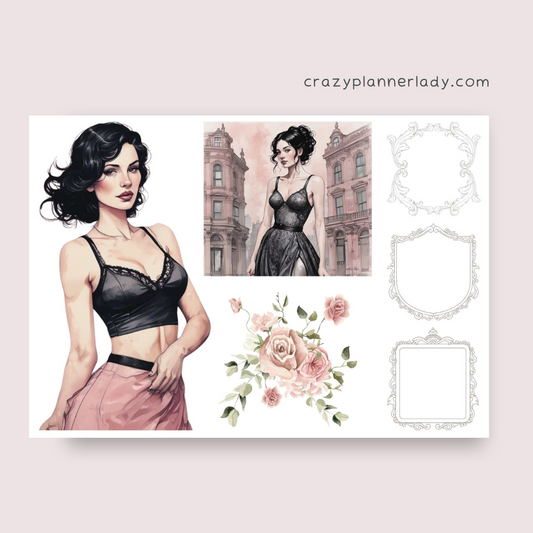 Vintage Romance Women Portraits | A6 Sticker Sheet