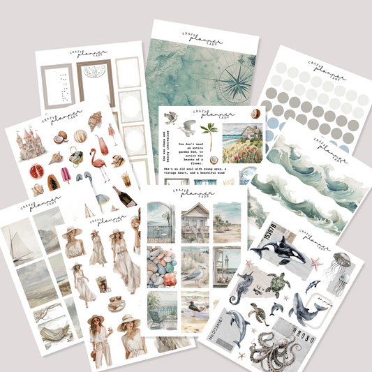 Stickers Set - Lost in Ocean ( Set of 10 sheets )