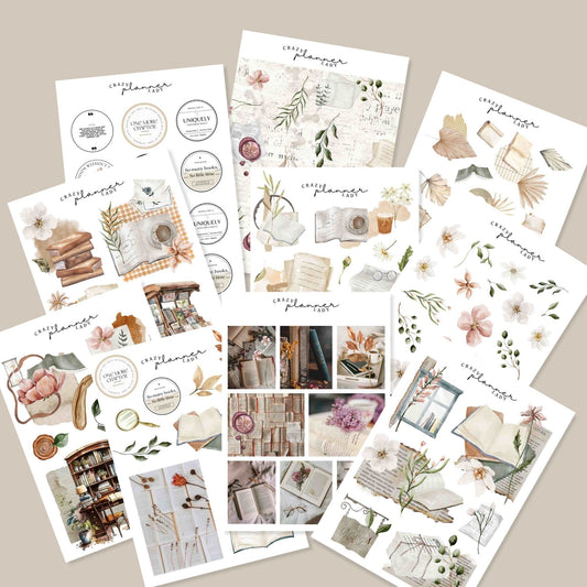 Stickers Set - Bookish Library ( Set of 10 sheets )