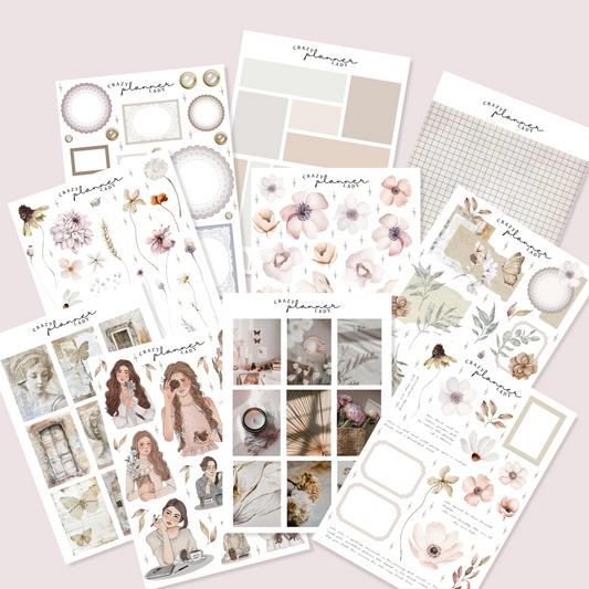 Stickers Set - Floral meadow ( Set of 10 sheets )