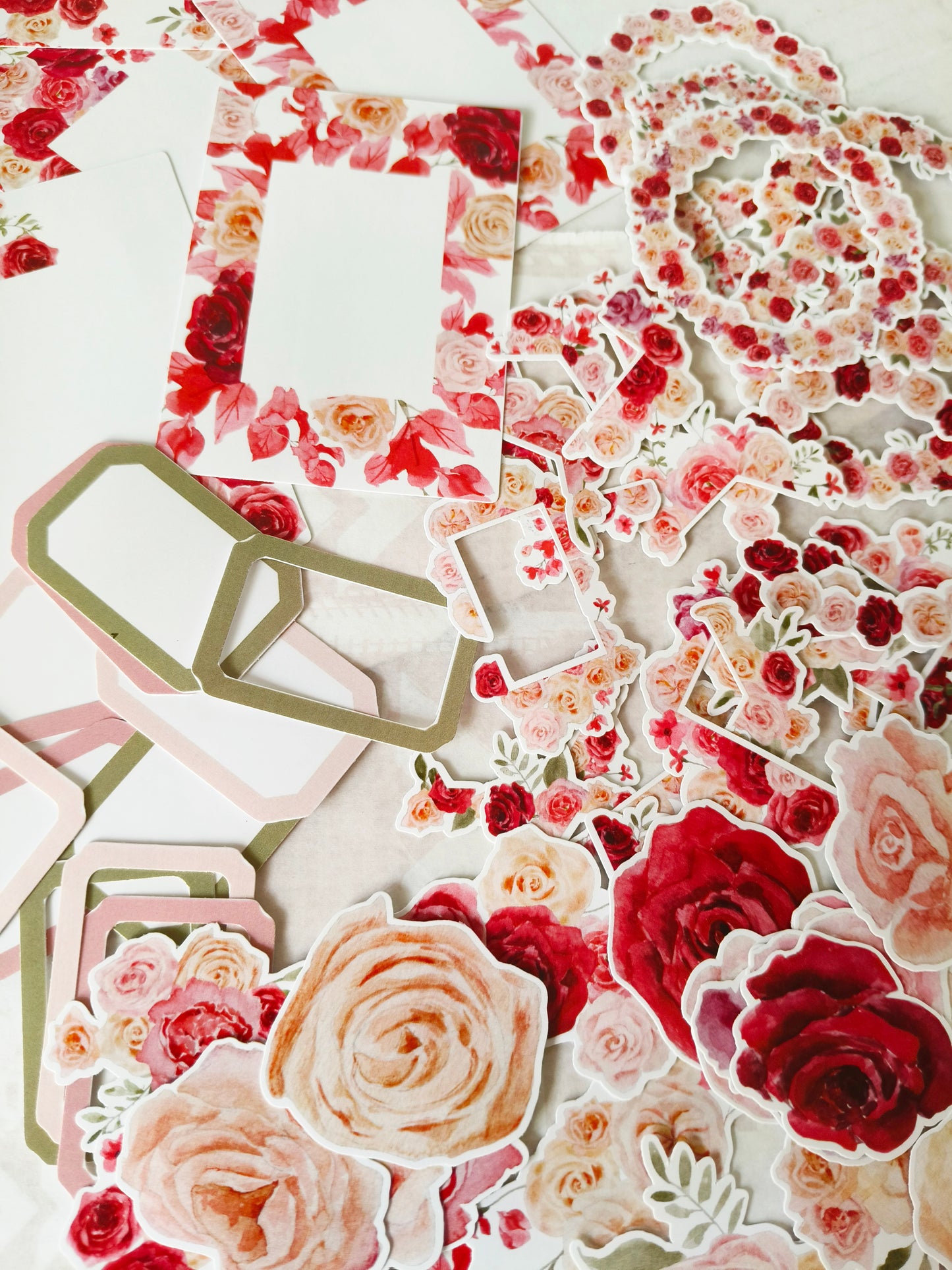 Bloom and Grow Floral Sticker Pack – 60+ Pink & Rose Garden Stickers for Journaling & Scrapbooking