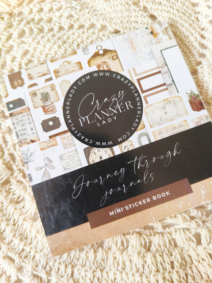 Mini Adventure Sticker Book – Vintage Travel Stickers, 12-Page 9x9cm Matte Booklet for Journaling