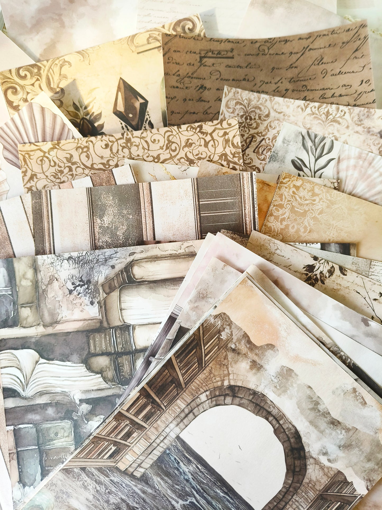 Mermaid Background Paper Pack – 30 A5 Ephemera Papers, Fantasy & Ocean-Themed Journal Pages