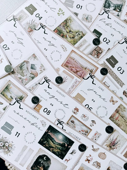 Seasonal Planner Sticker Collection | 12 Premium Velvet Matte Deco Sticker Sheets for Journals, Planners & Scrapbooking