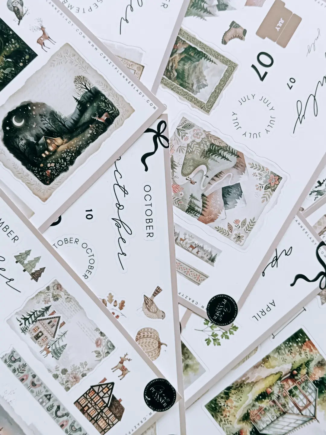 Seasonal Planner Sticker Collection | 12 Premium Velvet Matte Deco Sticker Sheets for Journals, Planners & Scrapbooking