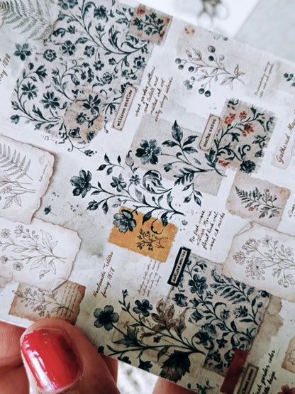 Heirloom Quilt Journaling Kit | Vintage Sewing, Patchwork, Floral Fabrics & Collage Ephemera