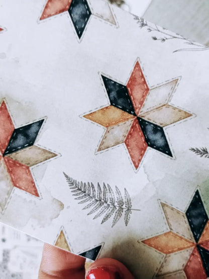 Heirloom Quilt Journaling Kit | Vintage Sewing, Patchwork, Floral Fabrics & Collage Ephemera