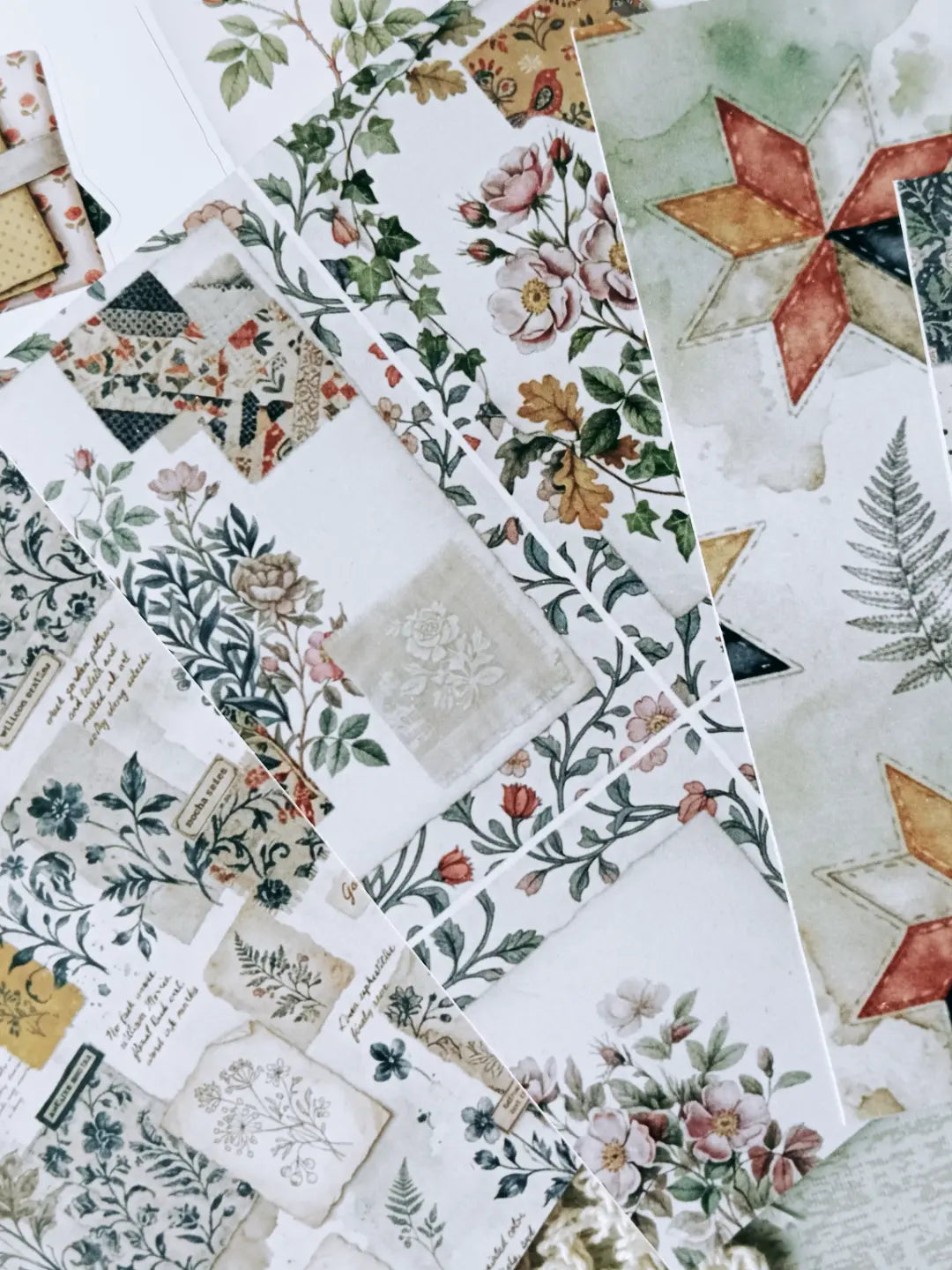 Heirloom Quilt Journaling Kit | Vintage Sewing, Patchwork, Floral Fabrics & Collage Ephemera