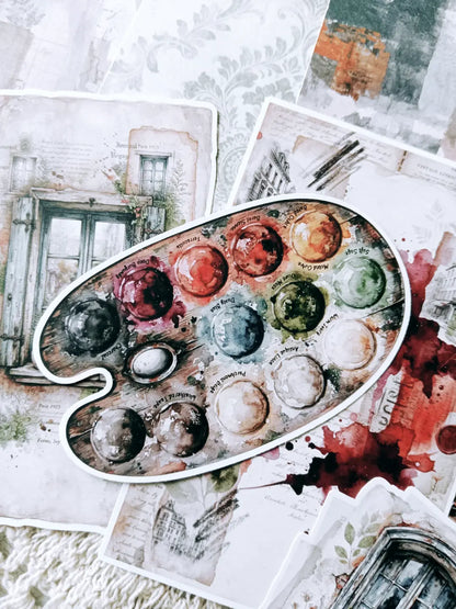 Artist's Atelier Creative Journaling Kit | Vintage Art Studio Collage Papers, Sticker Sheets & Die Cuts
