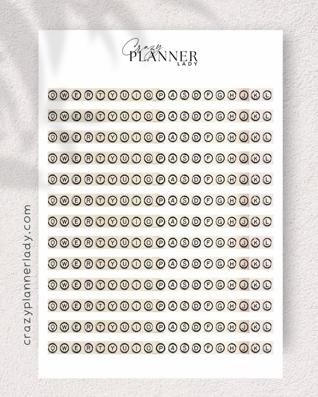 Neutral minimalist sticker sheet in beige, black, and soft tones – ideal for bullet journaling, creative planning, and aesthetic journaling setups.