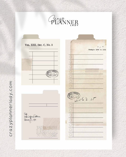 Neutral Basics Sticker Sheet – Tab notes – for Journaling, Bujo & Planner Setup