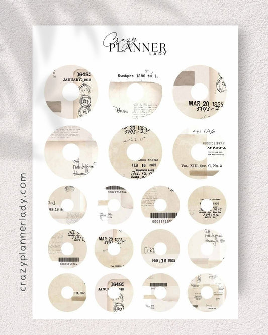 Neutral Basics Sticker Sheet – circles beige – for Journaling, Bujo & Planner Setup
