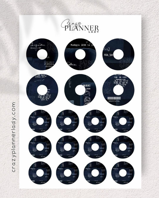 Neutral Basics Sticker Sheet – circles black – for Journaling, Bujo & Planner Setup
