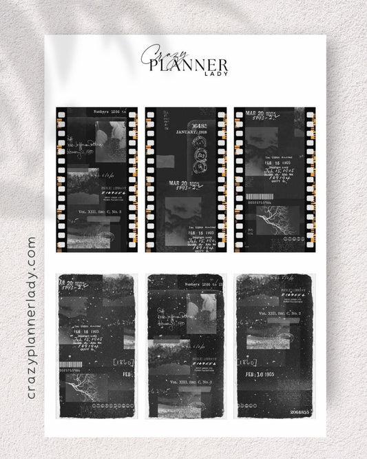 Neutral Basics Sticker Sheet – noir – for Journaling, Bujo & Planner Setup