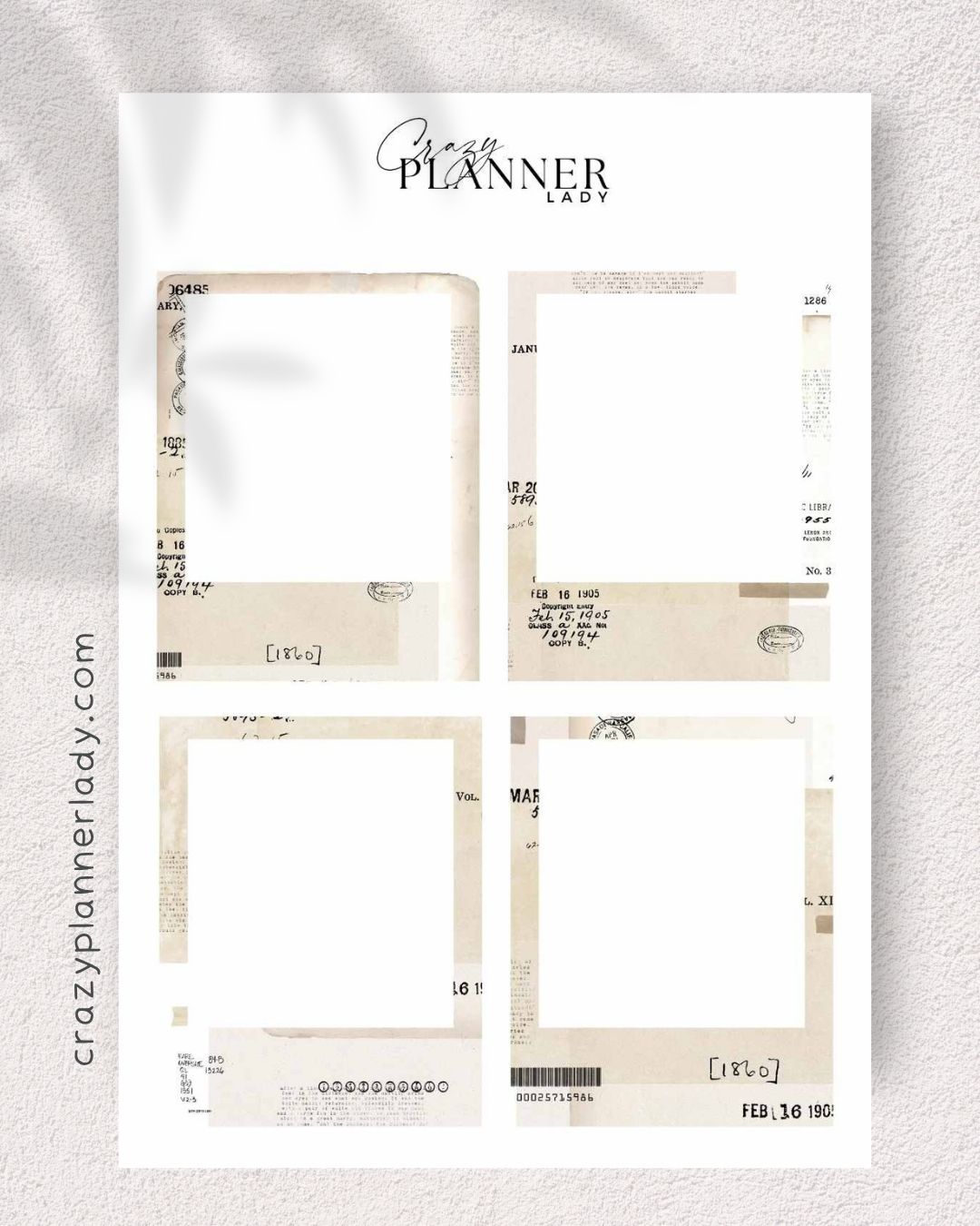 Neutral Basics Sticker Sheet – polaroid beige – for Journaling, Bujo & Planner Setup