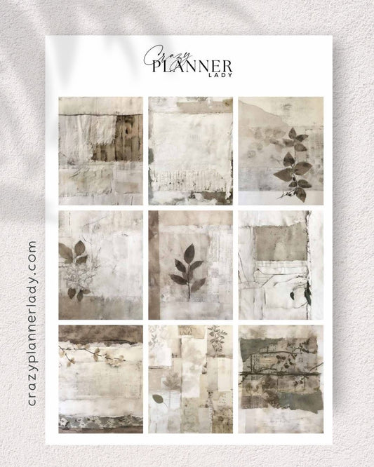 Neutral Basics Sticker Sheet – photo boxes neutral  – for Journaling, Bujo & Planner Setup