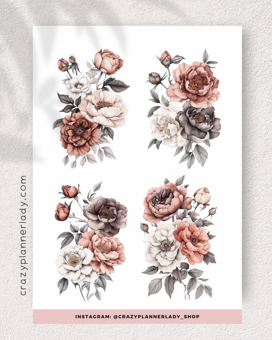Vintage Floral botanical sticker sheet